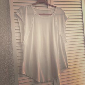 lululemon White Cotton Mesh Top
